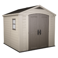 Keter Factor beis - Caseta de jard&iacute;n - Con ventana lateral - 256.5x255x243 cm
