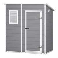 Keter Manor Pent gris - Caseta de jard&iacute;n - Con ventana delantera - 183.5x111x200.5 cm