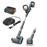Gardena AquaBrush Universal 03/18V P - Limpiador de suelos de bater&iacute;a + Cepillo - con starter kit 18V - 2.5Ah