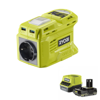 Ryobi RY18BI150B-0 - Inversor 18V 2Ah - Potencia 150 W - Funci&oacute;n cargador de bater&iacute;as