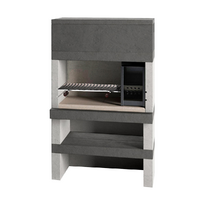 Edilmark KUBO - Barbacoa de le&ntilde;a y carb&oacute;n - Fuego a la derecha