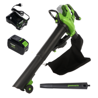Greenworks GD48BVIIK4 - Soplador - Aspirador de bater&iacute;a 48V/4ah