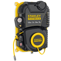 Stanley Wall Tech Pro - Compresor de aire el&eacute;ctrico monof&aacute;sico de pared, sin aceite - Motor 1.5 HP - 2 L