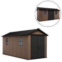 Keter Newton plus 7515/1575 - Caseta de jard&iacute;n - Con puerta de doble hoja y ventanas - 230x476x246 cm