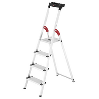 Hailo ProfiStep XXL, 4 pelda&ntilde;os, 1.46 m - Escalera de aluminio con caballete
