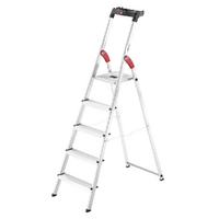 Hailo L60, 5 pelda&ntilde;os, 1.68 m - Escalera de aluminio con caballete - Ultraligera
