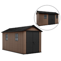 Keter Newton plus 7513/1375 - Caseta de jard&iacute;n - Con puerta de doble hoja y ventanas - 230x413x246 cm