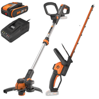 Worx WG918E - Kit Cortasetos + Cortabordes de batería - 20/2Ah