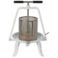 Enotecnica Pillan - Prensa de tornillo para fruta y verdura 9L - Jaula de acero inoxidable
