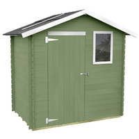 Alce Livia 198x130 verde - Caseta de jard&iacute;n de madera - Con ventana frontal - 198x130x205 cm