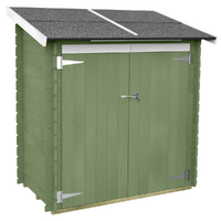 Alce Ambrogio 155x85 Verde - Caseta de jard&iacute;n de madera - Techo a un agua - 155x85x165 cm