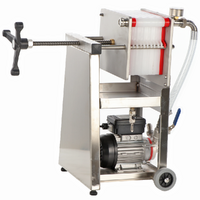 Enotecnica Pillan F10 - Filtro de cartones para vino con ruedas - Bastidor de acero inoxidable y bomba NOVAX