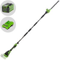 Greenworks PH40B01-01 - Cortasetos el&eacute;ctrico con p&eacute;rtiga telesc&oacute;pica orientable - 40 V/2 Ah