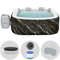 Bestway Lay-Z-Spa Hollywood AirJet 6001F cuadrada - &Oslash;180x66 cm - Piscina de hidromasaje spa para 4-6 personas