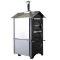 Horno de le&ntilde;a de exterior Medius 80 EXT en acero - Ventilado con techo en INOX