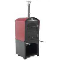 Horno de le&ntilde;a de exterior Minimus 50 Mini EXT en acero - Techo rojo