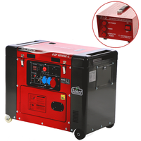 GeoTech Pro DGP8000SE-3 - Generador de corriente di&eacute;sel silencioso silencioso con ruedas y AVR 6 kW - Continua 5.5 kW Trif&aacute;sica + ATS