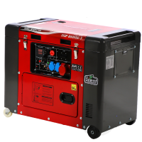 GeoTech Pro DGP8000SE-3 - Generador de corriente di&eacute;sel silencioso con ruedas AVR 6 kW - Continua 5.5 kW Trif&aacute;sica