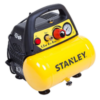 Stanley DN 200/8/6 - Compresor de aire el&eacute;ctrico port&aacute;til monof&aacute;sico, sin aceite - Motor 1.5 HP - 6 L
