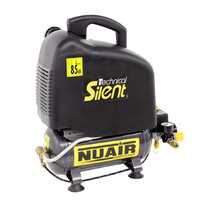 Nuair OM200/6 Sil Tech - Compresor de aire el&eacute;ctrico port&aacute;til monof&aacute;sico silencioso, sin aceite - Motor 1 HP - 6 L
