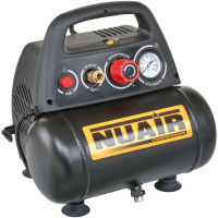 Nuair New Vento 200/8/6 - Compresor de aire el&eacute;ctrico port&aacute;til monof&aacute;sico, sin aceite - Motor 1.5 HP - 6 L