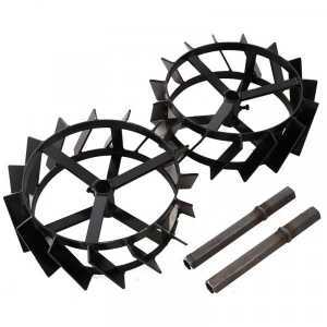 Accesorio pareja ruedas hierro profesionales + pareja bujes hex&aacute;gono interno 27 mm